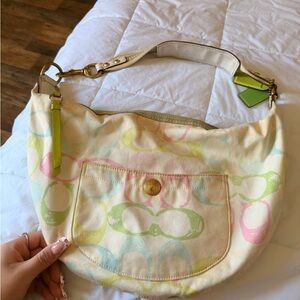 Coach Cream and Pastel Shoulder Bag